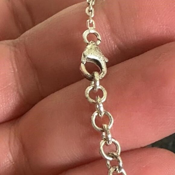 Vintage 90s Christian Dior Galliano Necklace Silver, Alice in Wonderland - Picture 7 of 8